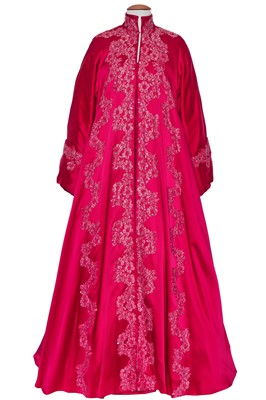 Lot 64 - Madonna's pink satin evening coat worn in the role of Eva Peron, for the film 'Evita', 1996