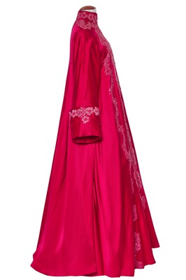 Lot 64 - Madonna's pink satin evening coat worn in the role of Eva Peron, for the film 'Evita', 1996