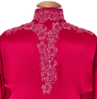 Lot 64 - Madonna's pink satin evening coat worn in the role of Eva Peron, for the film 'Evita', 1996
