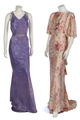 Lot 399 - A group of 1930s satin evening dresses