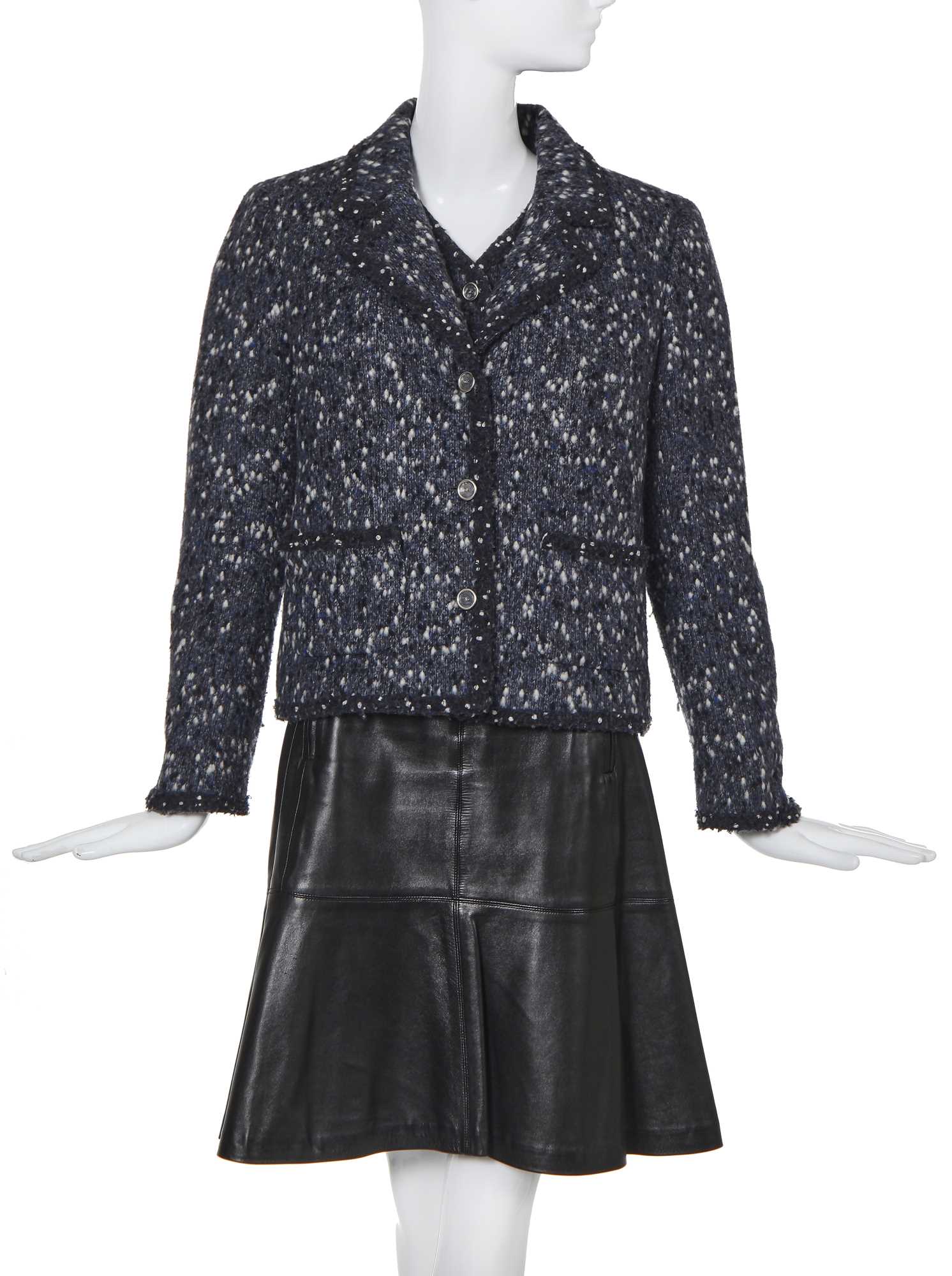 Lot 3 - A Chanel speckled wool jacket and matching waistcoat, Autumn-Winter 2001-02