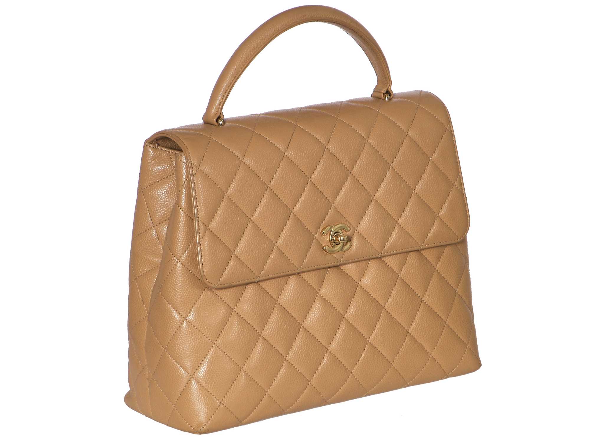 Lot 7 - A Chanel caramel caviar leather Kelly bag, 2000-2002