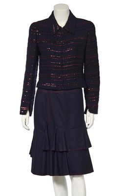 Lot 35 - A Chanel navy wool suit, Autumn-Winter 2000-01
