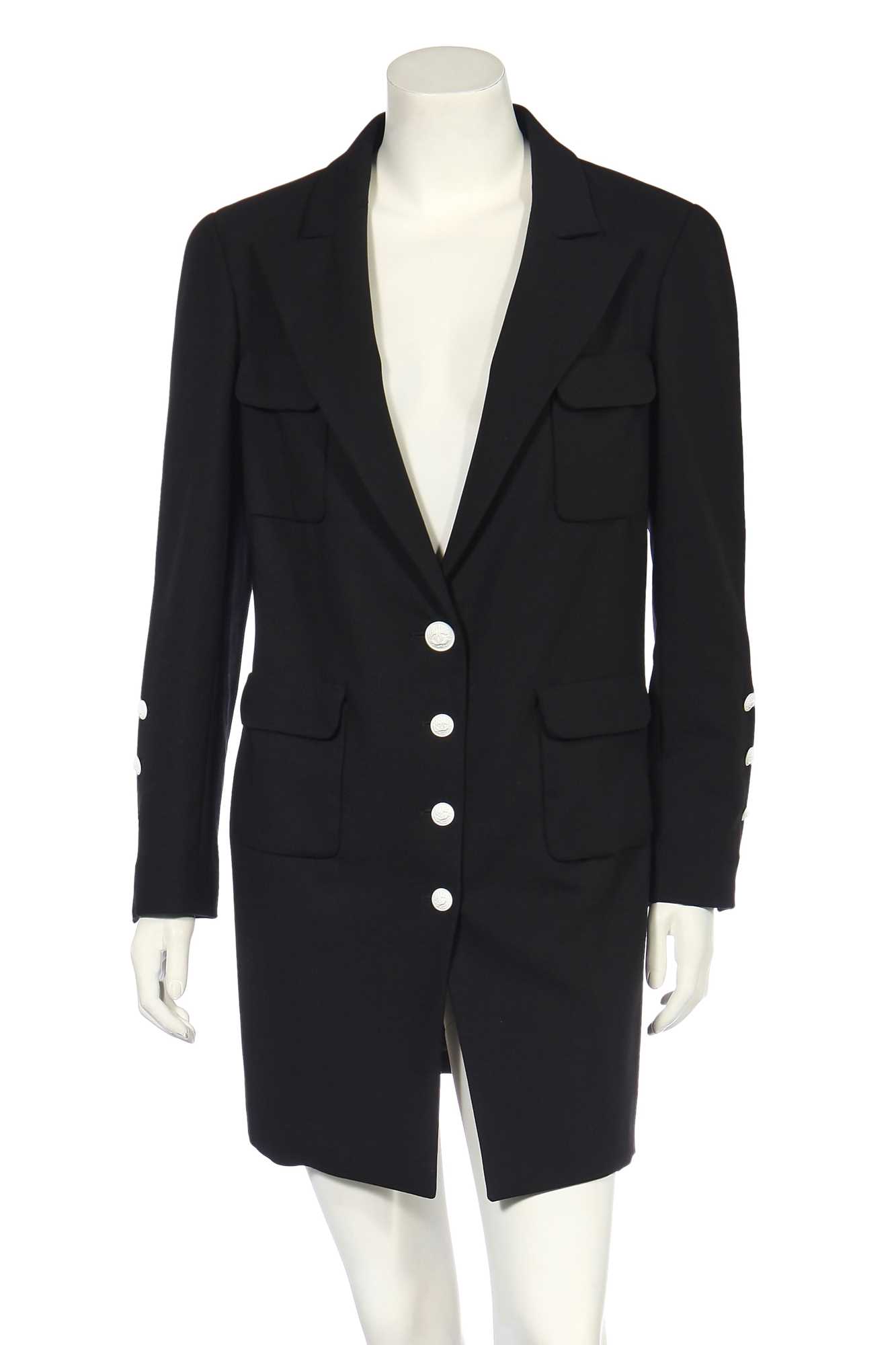 Lot 36 - A Chanel black wool single-breasted jacket, Spring-Summer 2007