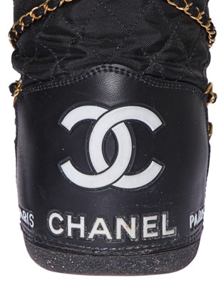 Lot 8 - A pair of Chanel chain-festooned moon boots, Autumn-Winter 1993-94