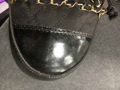 Lot 8 - A pair of Chanel chain-festooned moon boots, Autumn-Winter 1993-94