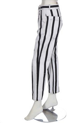 Lot 231 - Sue Clowes printed jersey and denim ensemble, 'Flesh & Steel' sportswear collection, Spring-Summer, 1984
