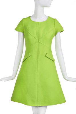 Lot 140 - An André Courrèges lime-green day dress, circa 1967