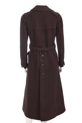 Lot 292 - An André Courrèges brown wool coat, circa 1970
