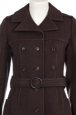 Lot 292 - An André Courrèges brown wool coat, circa 1970