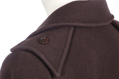 Lot 292 - An André Courrèges brown wool coat, circa 1970