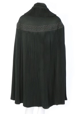 Lot 187 - A Lucien Lelong couture pleated green wool...