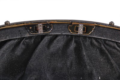 Lot 350 - A Cartier black moiré evening bag in original box, 1930s