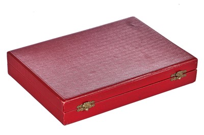 Lot 350 - A Cartier black moiré evening bag in original box, 1930s