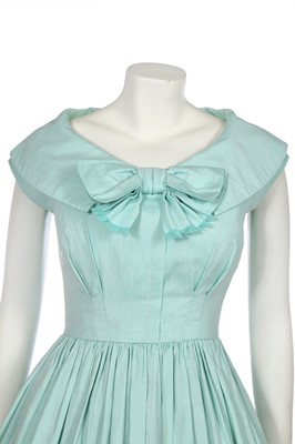 Lot 320 - A Christian Dior New York pale turquoise summer dress, circa 1959