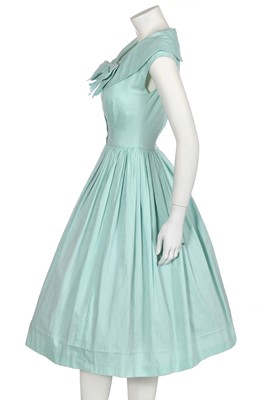 Lot 320 - A Christian Dior New York pale turquoise summer dress, circa 1959