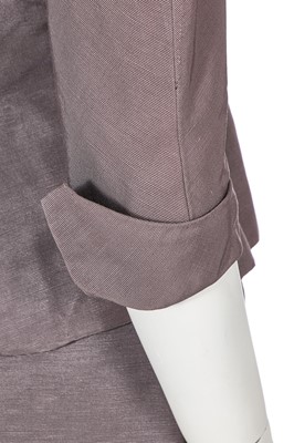 Lot 331 - A Marcel Rochas grey repped silk cocktail suit, late 1940s