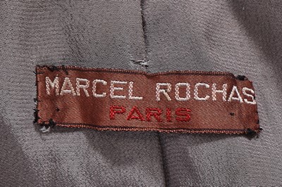 Lot 331 - A Marcel Rochas grey repped silk cocktail suit, late 1940s