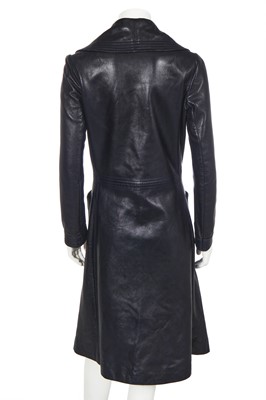 Lot 255 - A Pierre Cardin black leather coat, early 1970s