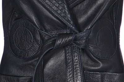 Lot 255 - A Pierre Cardin black leather coat, early 1970s