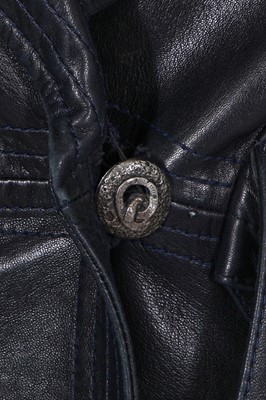 Lot 255 - A Pierre Cardin black leather coat, early 1970s