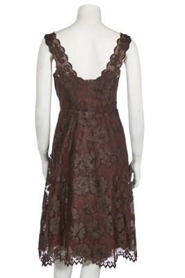 Lot 311 - A Jeanne Lanvin brown lace cocktail dress, late 1960s and others