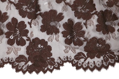 Lot 311 - A Jeanne Lanvin brown lace cocktail dress, late 1960s and others