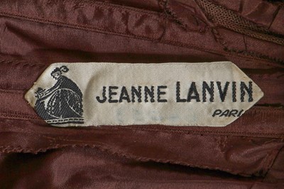 Lot 311 - A Jeanne Lanvin brown lace cocktail dress, late 1960s and others