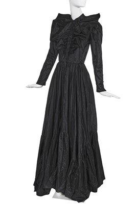 Lot 19 - A Chanel black silk-taffeta ballgown, circa 1986