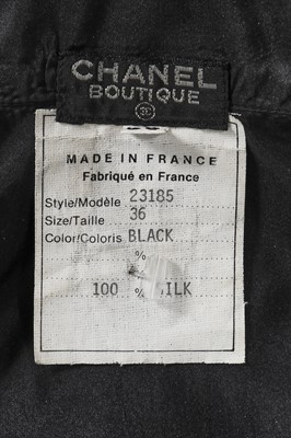 Lot 19 - A Chanel black silk-taffeta ballgown, circa 1986