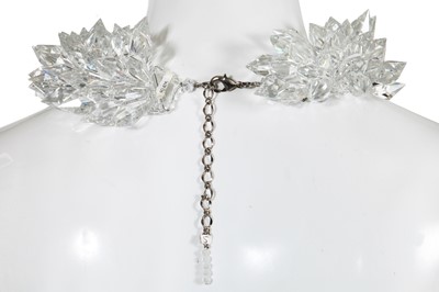 Lot 47 - A choker necklace and matching bracelet of clear cut-glass, probably Butler & Wilson, modern