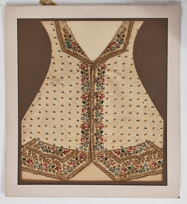 Lot 6 - A pair of embroidered waistcoat panels, 1830s
