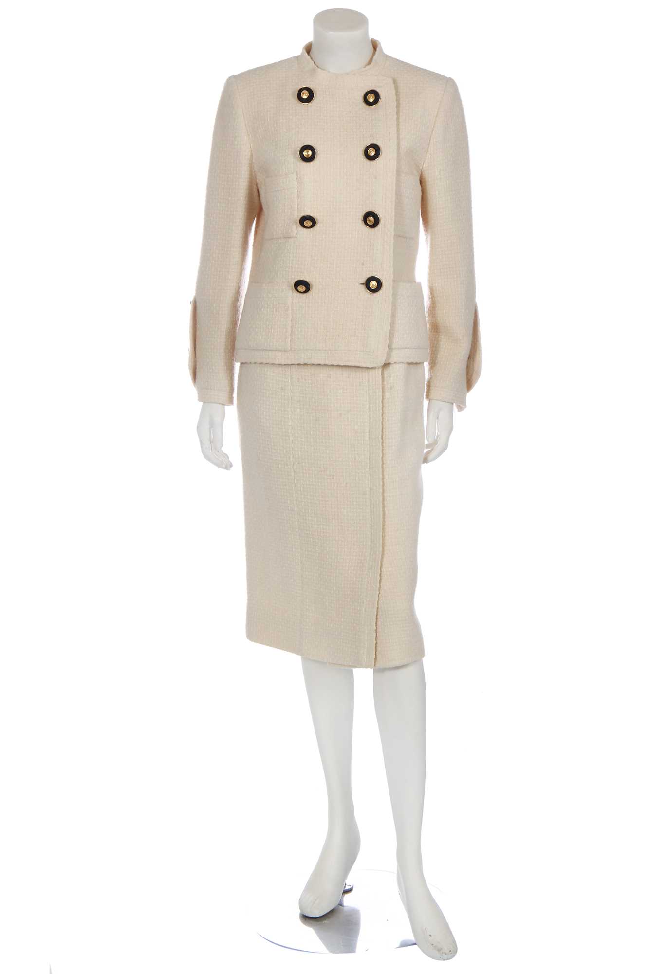 Lot 2 - A Chanel ivory bouclé wool jacket, 1980s
