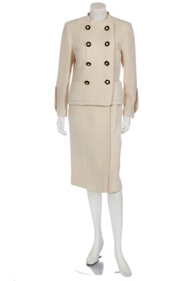Lot 2 - A Chanel ivory bouclé wool jacket, 1980s