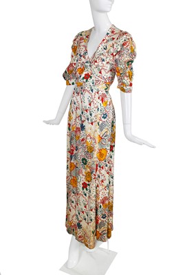 Lot 275 - An Ossie Clark/Celia Birtwell for Radley printed satin dress, 1972