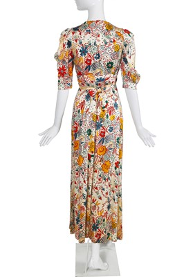 Lot 275 - An Ossie Clark/Celia Birtwell for Radley printed satin dress, 1972
