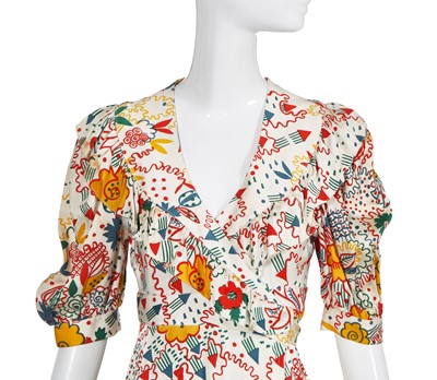 Lot 275 - An Ossie Clark/Celia Birtwell for Radley printed satin dress, 1972