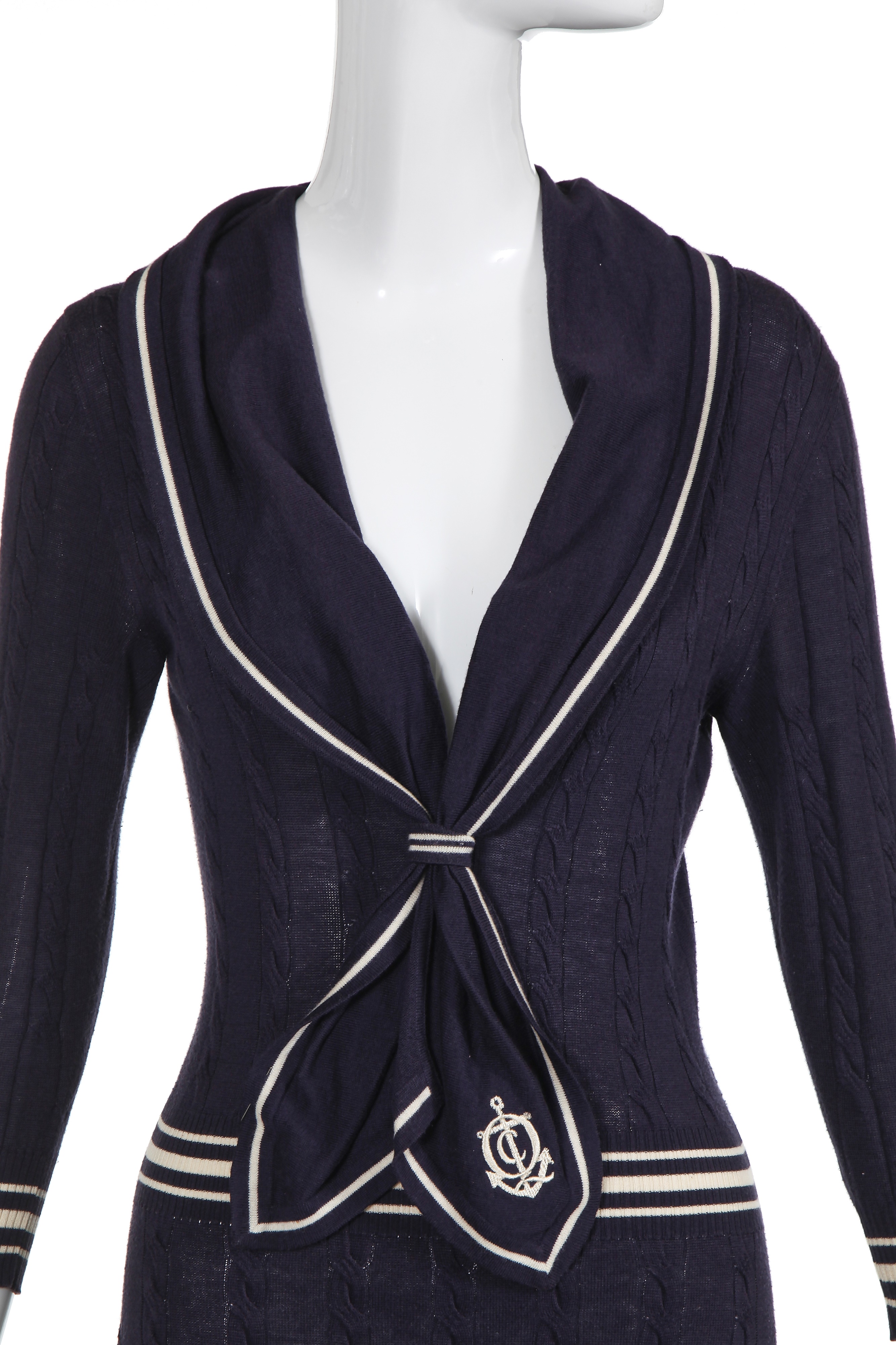 alexander mcqueen cable knit sailor dress An knitted wool 'Sailor' dress, circa 2006 petey