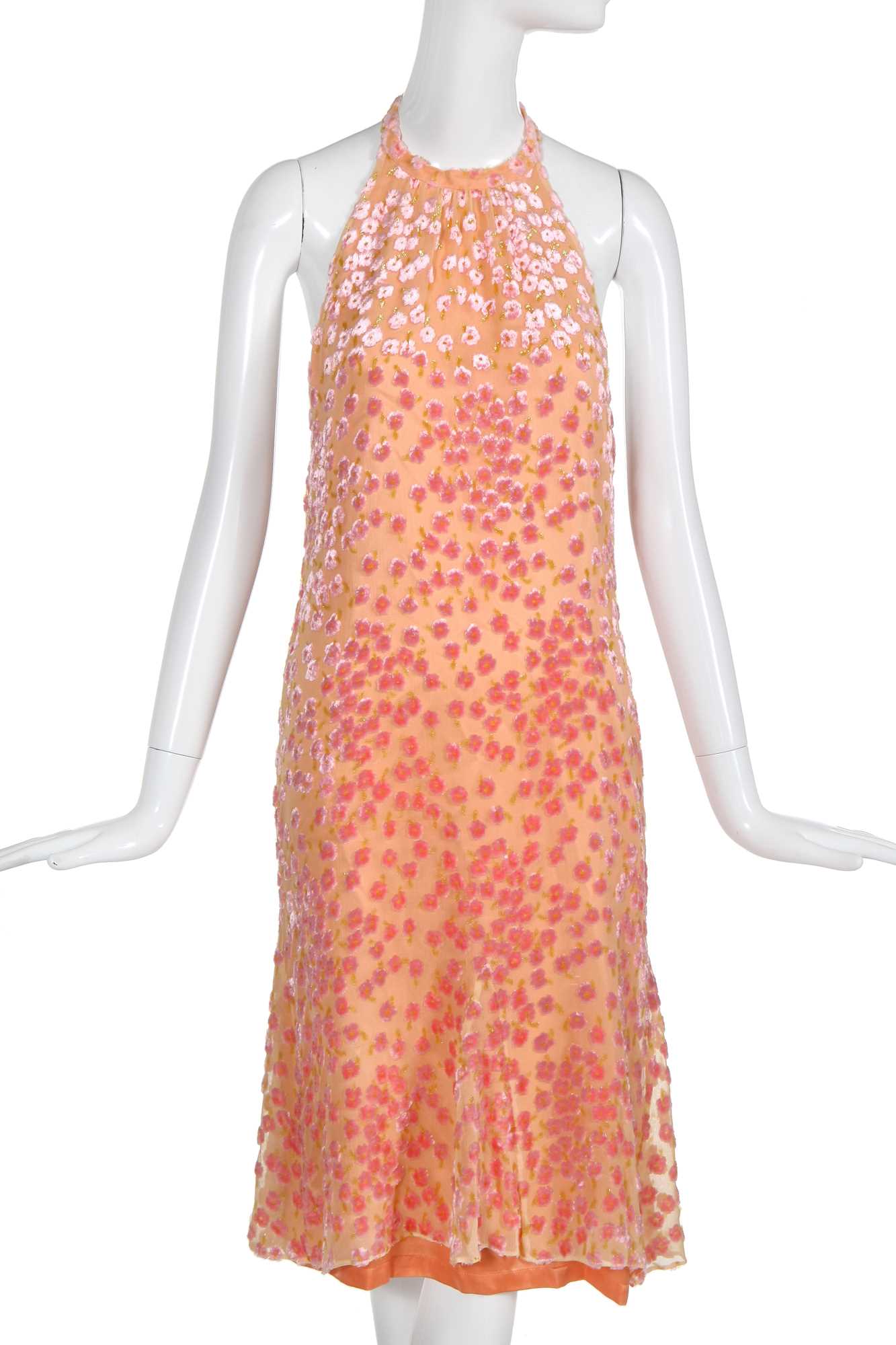 Lot 32 - A Chanel floral devoré velvet  dress, Cruise 2001