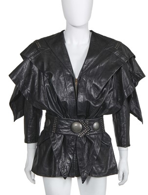 Lot 331 - An Issey Miyake leather jacket, early 1980s