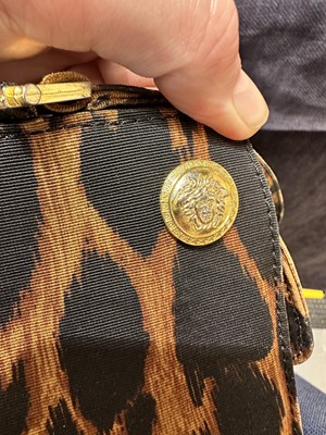 Lot 21 - A Gianni Versace leopard print faille bag, probably Spring-Summer 1992