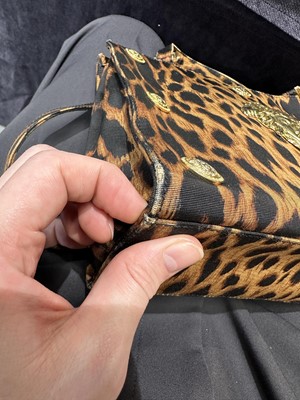 Lot 21 - A Gianni Versace leopard print faille bag, probably Spring-Summer 1992