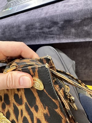 Lot 21 - A Gianni Versace leopard print faille bag, probably Spring-Summer 1992