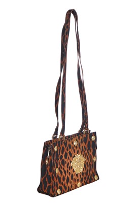 Lot 21 - A Gianni Versace leopard print faille bag, probably Spring-Summer 1992