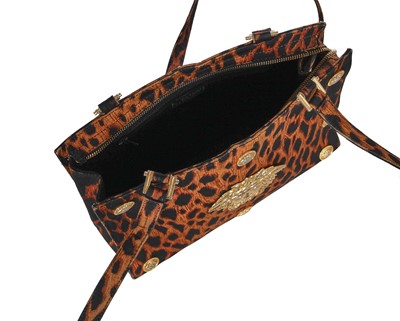 Lot 21 - A Gianni Versace leopard print faille bag, probably Spring-Summer 1992