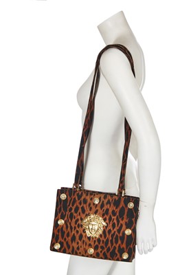 Lot 21 - A Gianni Versace leopard print faille bag, probably Spring-Summer 1992
