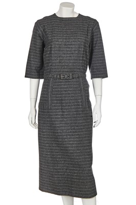 Lot 330 - A Louis Levy Utility pinstriped grey wool ensemble circa 1946