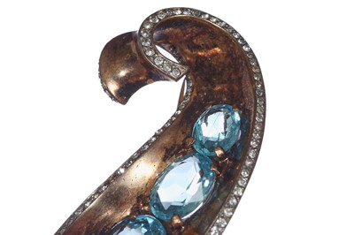 Lot 66 - Madonna's Trifari brooch and earrings, 1940s worn in the role of Eva Peron in the film 'Evita', 1996