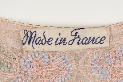 Lot 364 - A beaded peach muslin bridesmaid/flapper dress, circa 1928
