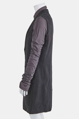 Lot 137 - A Raf Simons charcoal grey cotton sleeveless coat, Autumn-Winter 1999-2000